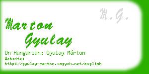 marton gyulay business card