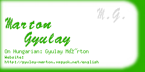 marton gyulay business card